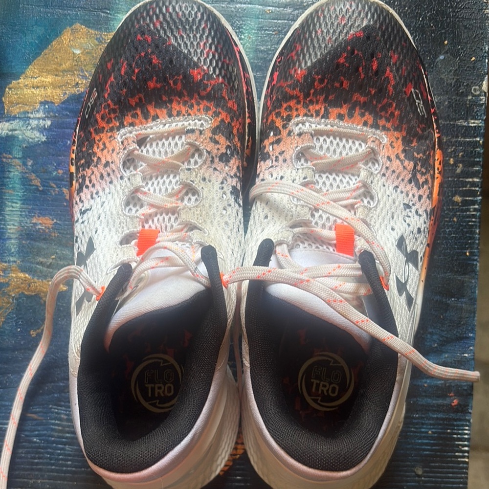 Under Armour Gradient White and Orange Sneakers